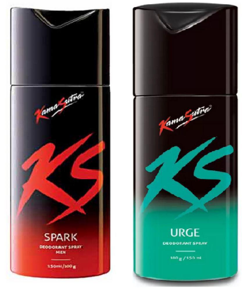 KamaSutra - SPARK & URGE Deodorant Spray,150 ML EACH Deodorant Spray for Men,Women 300 ml ( Pack of 2 )