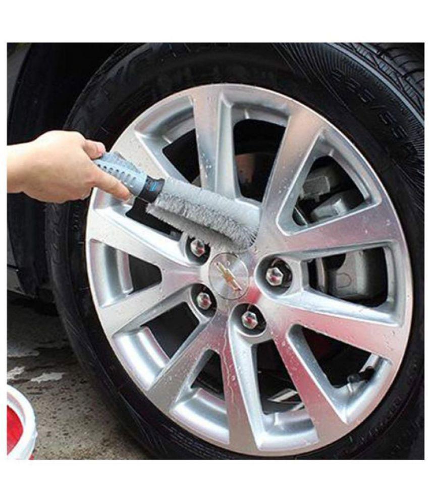 HOMETALES - Car Wheel Rim Brush Hub Clean Wash Useful Brush Car Truck Motorcycle Bike Washing Cleaning Tool for car accessories (Pack of 1)