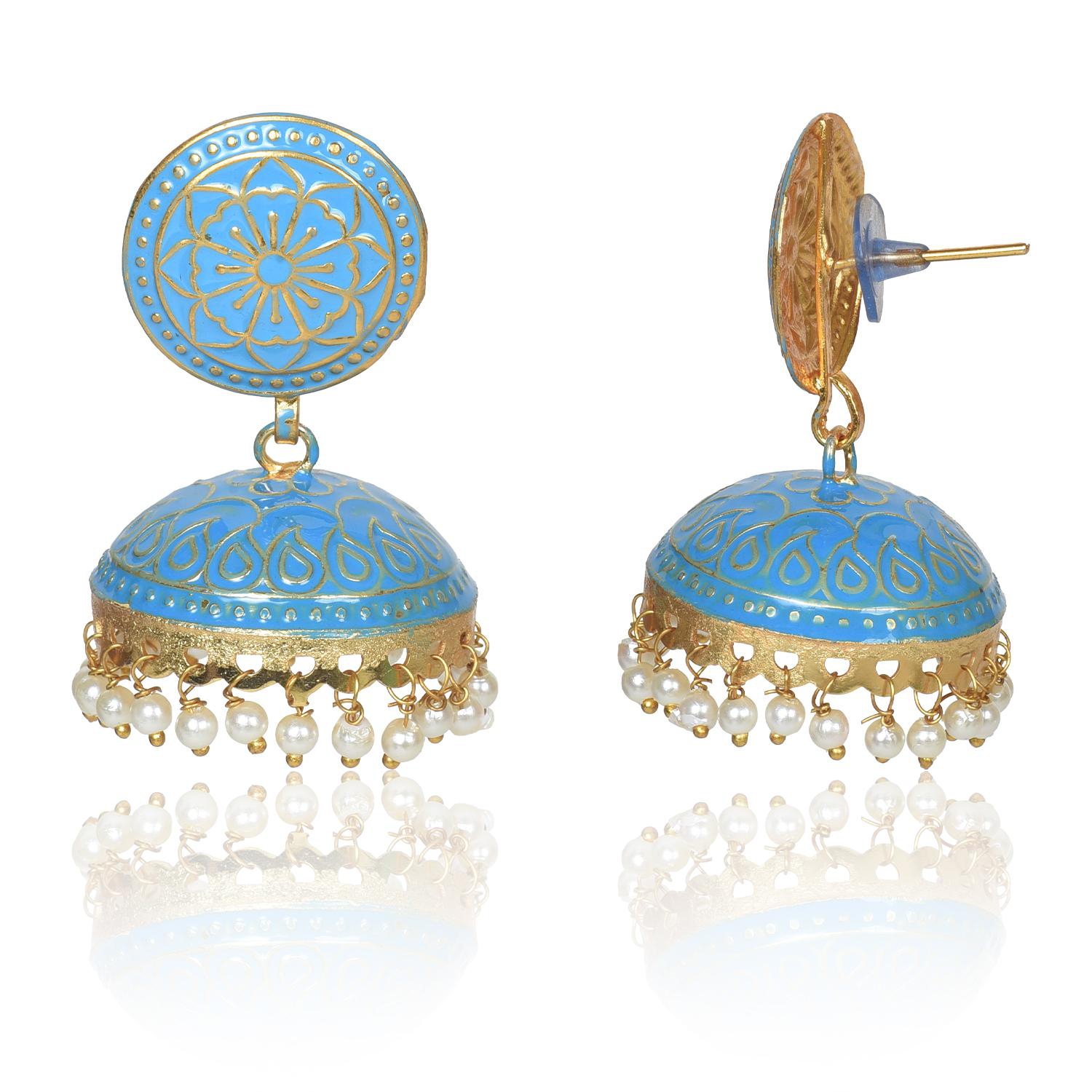 Indian Vintage Bollywood Gypsy Gold Plated Boho Bell Ear Rings Traditional  Jhumka Jhumki Earrings for Women