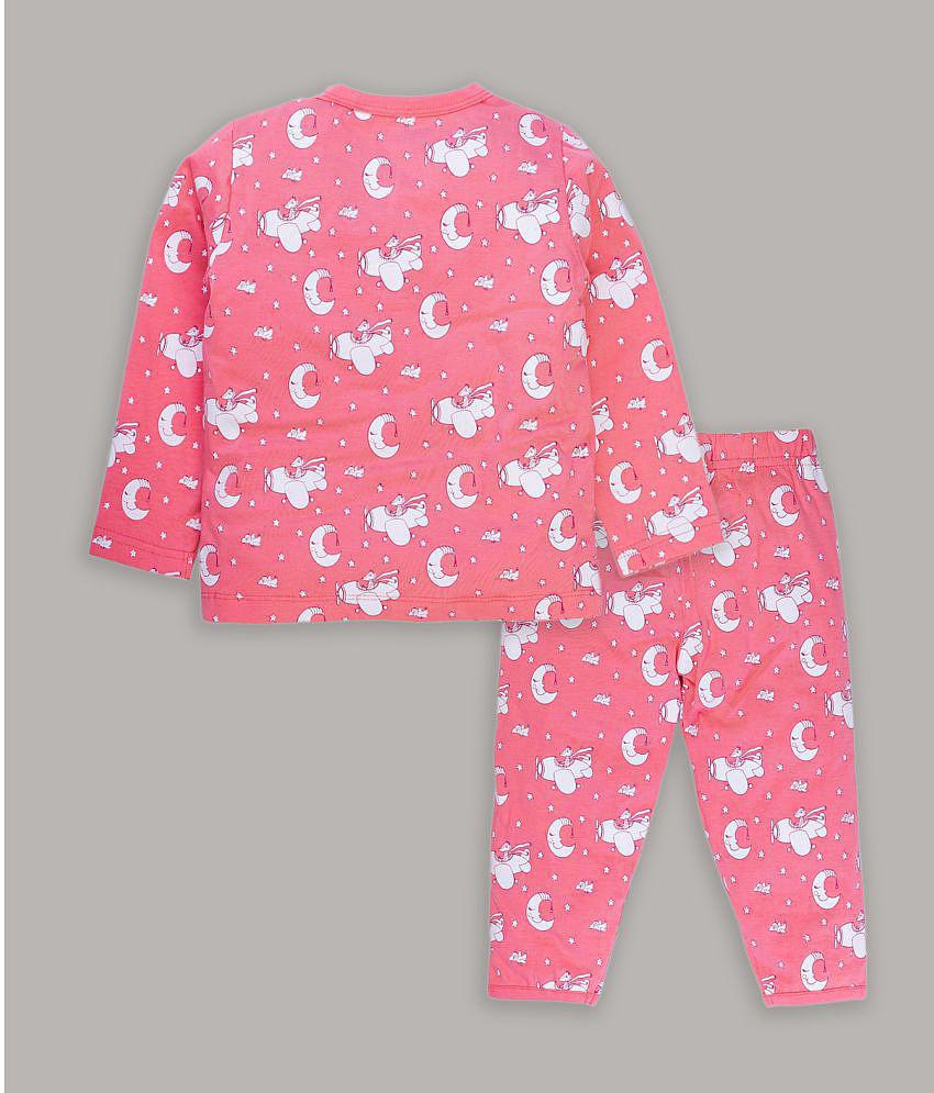 Buy Online Kothari Hosiery Factory Pvt. Ltd. Sweetie Pie Pink Full Sleeves Printed Night Suit For Baby - None