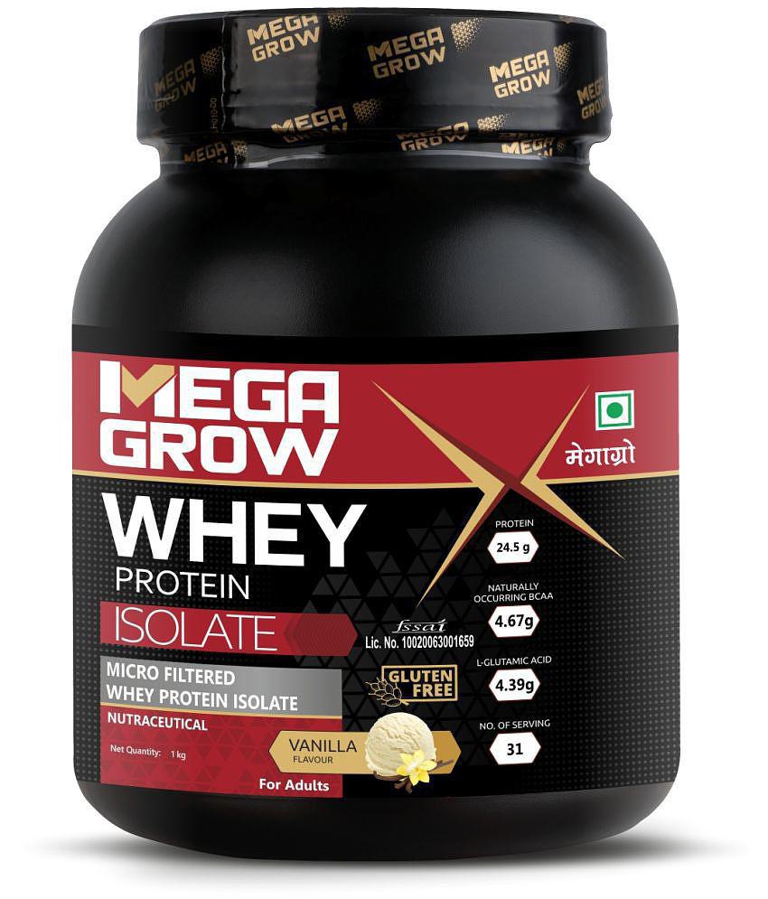 MEGAGROW Whey Protein (Powder) Isolate - Vanilla Flavor- 1 kg