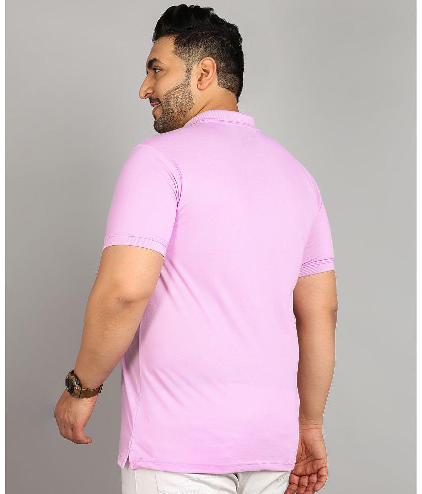 XFOX Cotton Regular Fit Solid Half Sleeves Mens Polo T Shirt - Lavender ( Pack of 1 ) - 5XL, Lavender