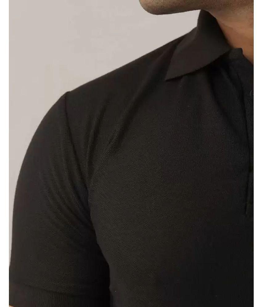 Exclusive Men SKYRISE - Black Cotton Blend Slim Fit Men's Polo T Shirt ( Pack of 1 ) - None 2025