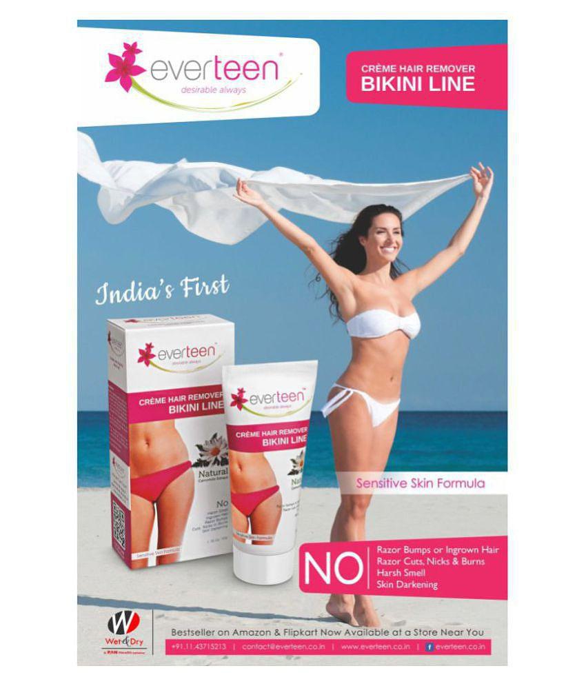 everteen Bikini Line Hair Remover Creme - Natural for Women - 1 Pack (100g)