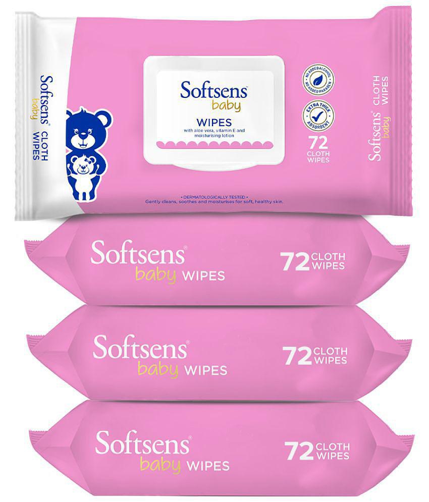 Softsens - Scented Wet wipes For Babies ( Pack of 4 )