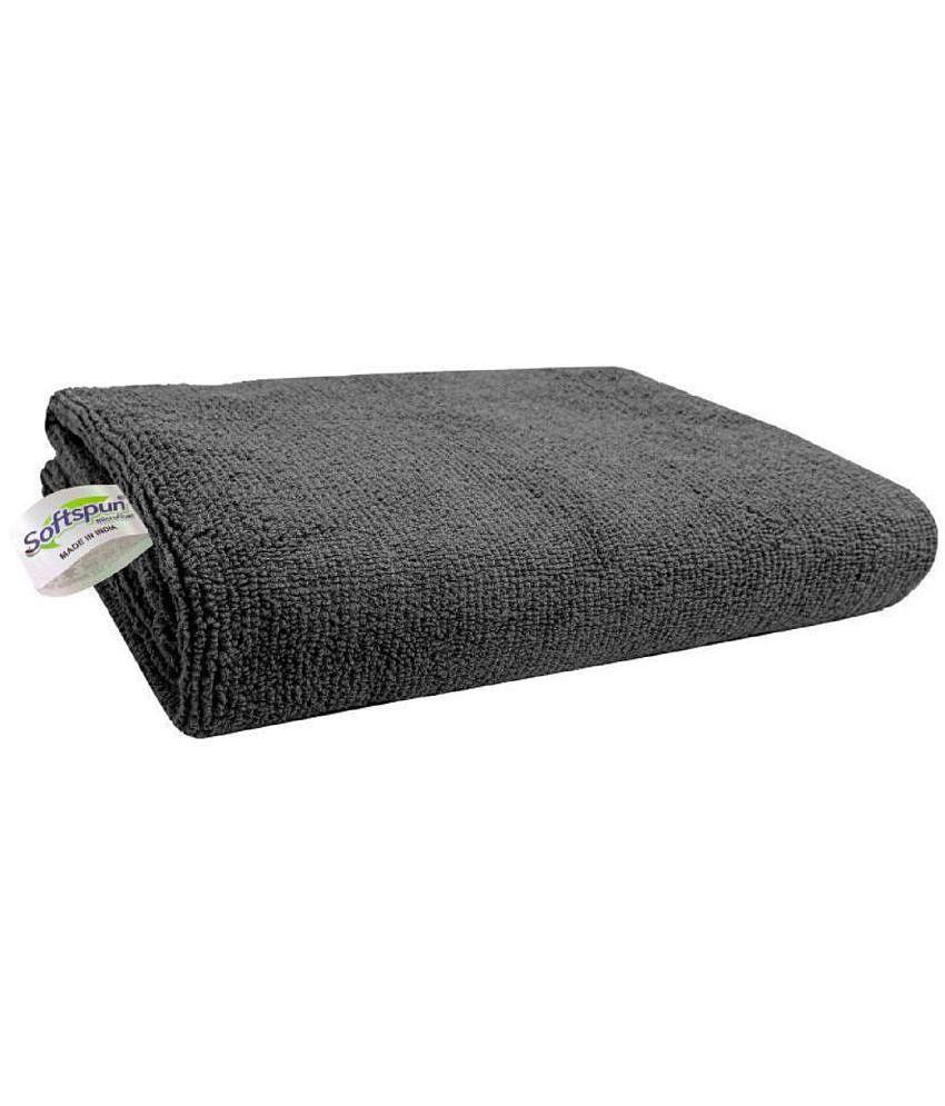 SOFTSPUN Microfiber Cloth - 1 pcs - 40x40 cms - 340 GSM Grey- Thick Lint & Streak-Free Multipurpose Cloths - Automotive Microfibre Towels for Car Bike Cleaning Polishing Washing & Detailing