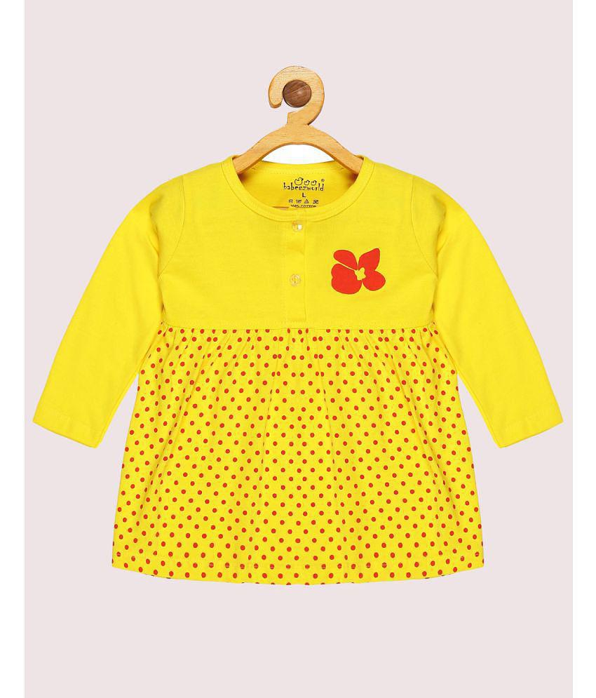 Exclusive Men Babeezworld - Yellow Cotton Baby Girl Dress ( Pack of 1 ) - None 2025 at ShopCircu