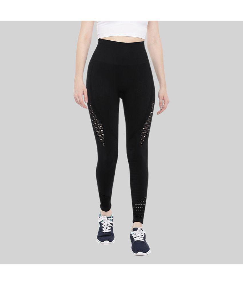New Men Swee - Black Cotton Blend Slim Fit Women's Sports Tights ( Pack of 1 ) - None 2025 at Sh