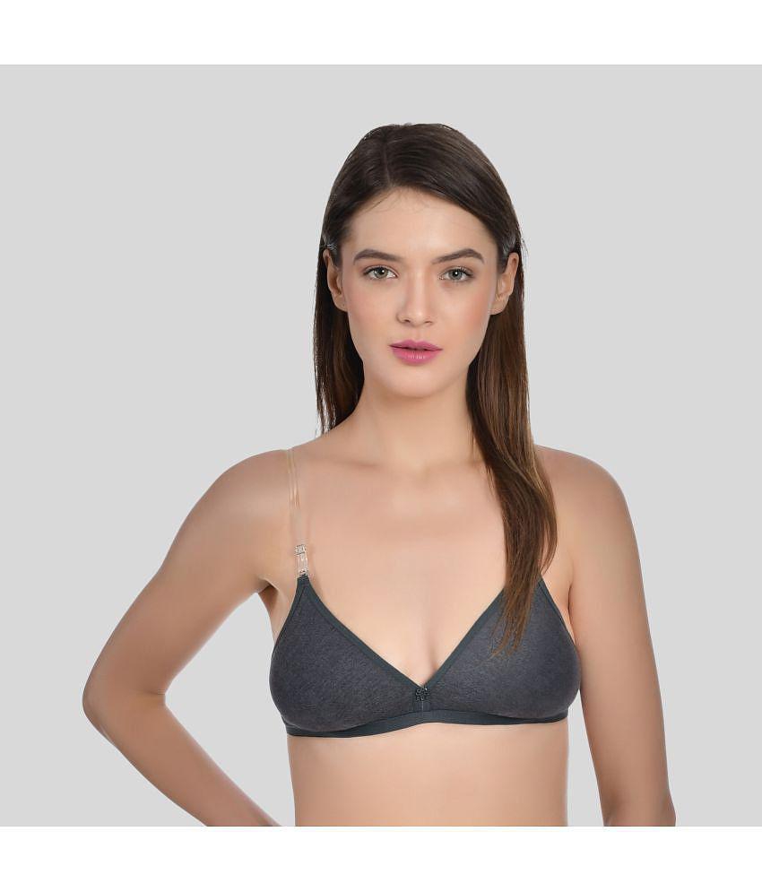 AIMLY - Black Cotton Blend Non Padded Women''s T-Shirt Bra ( Pack of 1 ) - None