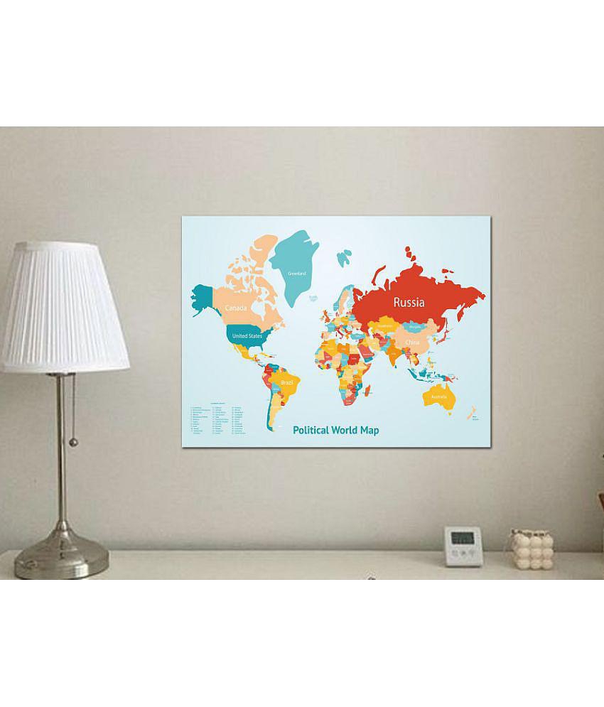 Photojaanic World Map - Laminated Both Sides 12x16in Non-Tearable & Waterproof | Printed on thick paper with a gloss finish