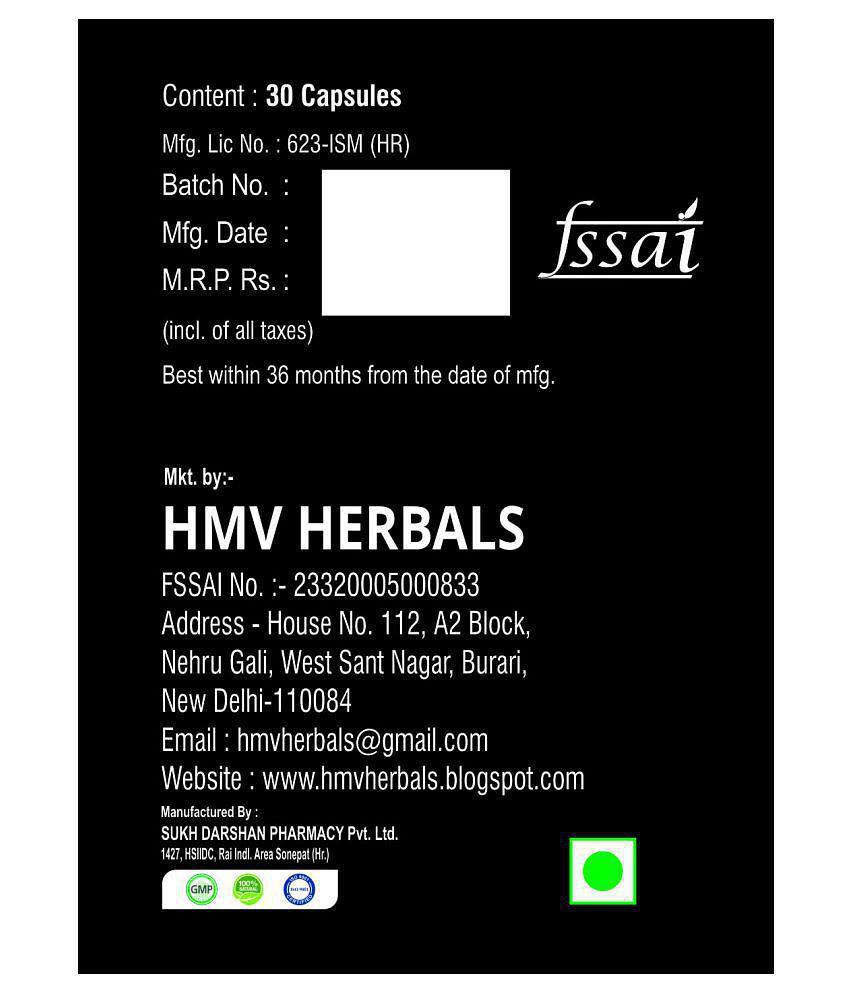 HMV Herbals Fit Buddy Muscle Gainer Herbal Capsule 60 no.s Pack Of 2