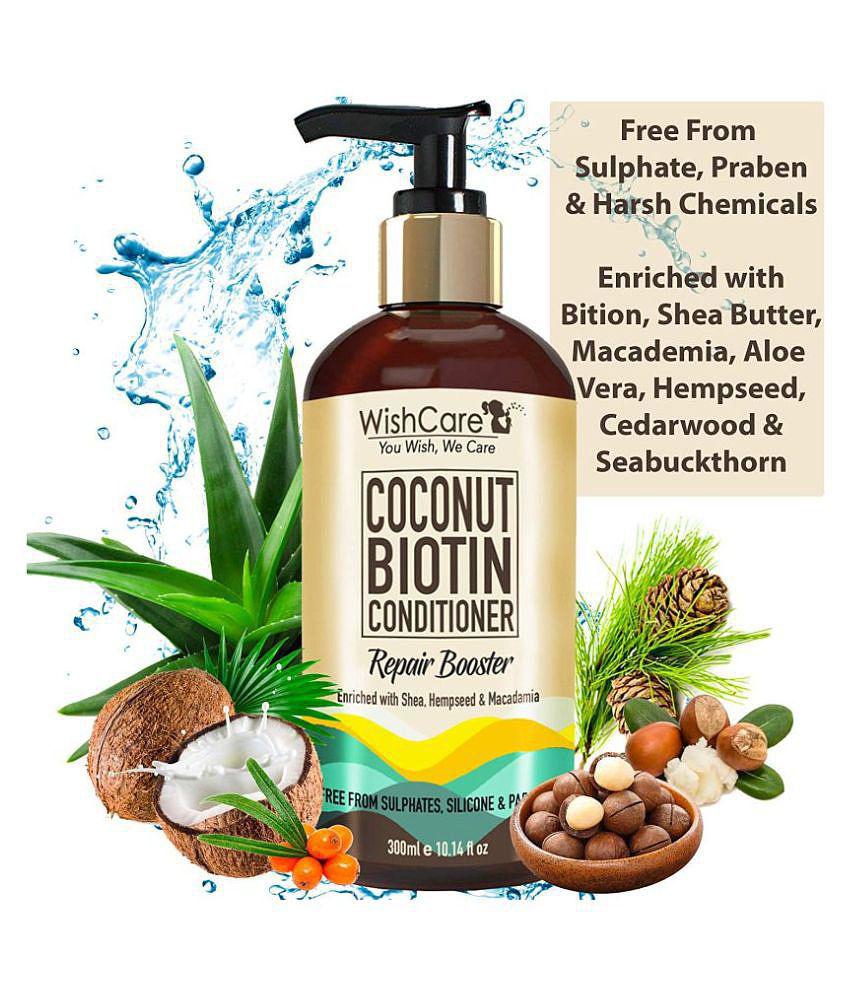 WishCare Coconut Biotin Conditioner -No Parabens, Sulphates & Silicones Deep Conditioner 300 mL