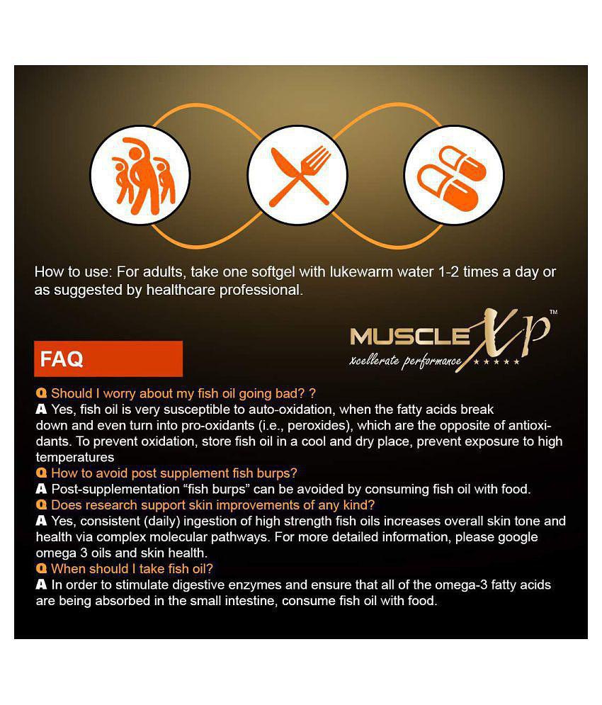 MuscleXP Omega 3 Fish Oil 1000 mg Enteric Coated 60 no.s Multivitamins Softgel
