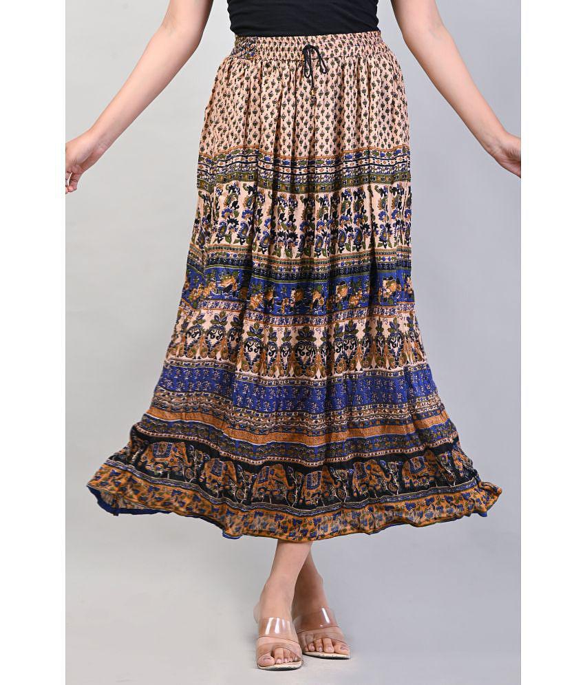 Chic Men Frionkandy - Blue Rayon Women''s A-Line Skirt ( Pack of 1 ) - None 2025 at ShopCircuit 
