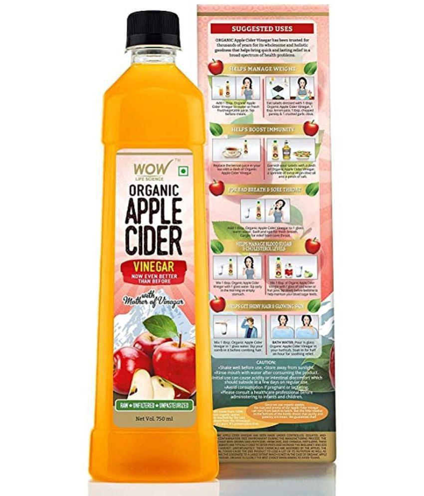 WOW Life Science Organic Apple Cider Vinegar (750 mL)