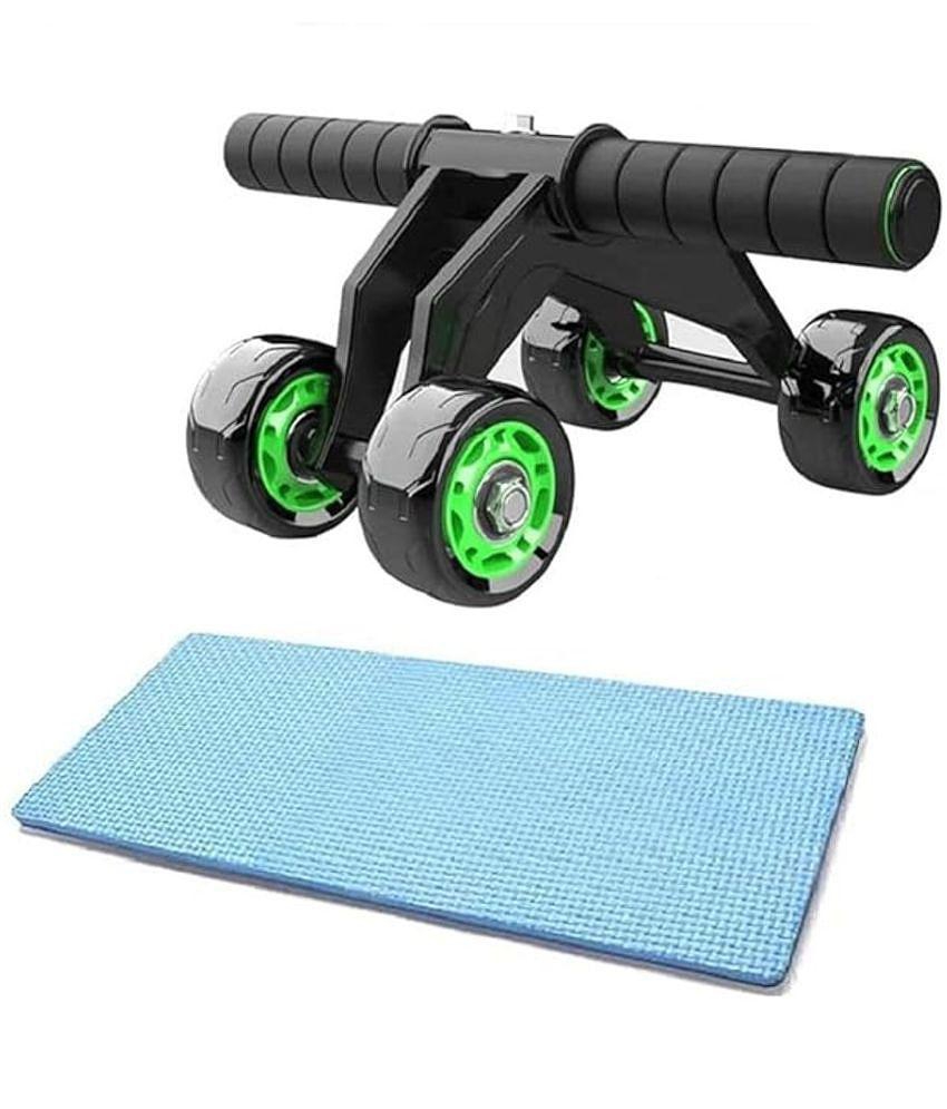 VOLTEX Upgraded 4-Wheel Ab Carver Roller with Knee Mat - Abdominal Workout Fitness Exercise Equipment - Blue