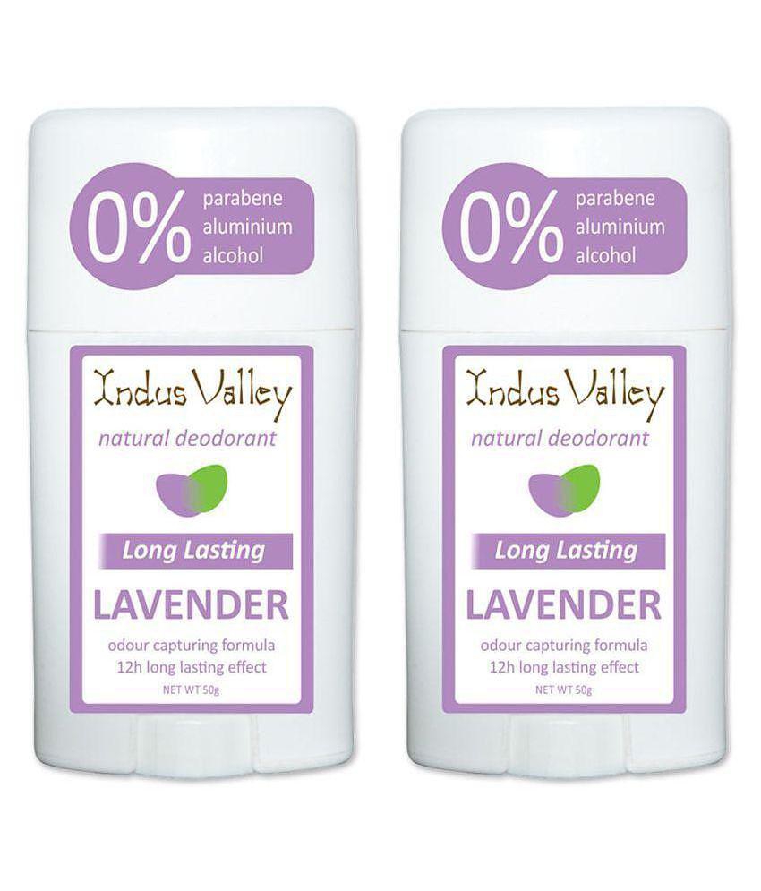 Indus Valley Alcohol Free Lavender Deodorant stick - Twin Pack Deodorant Stick - For Men & Women - 100ml