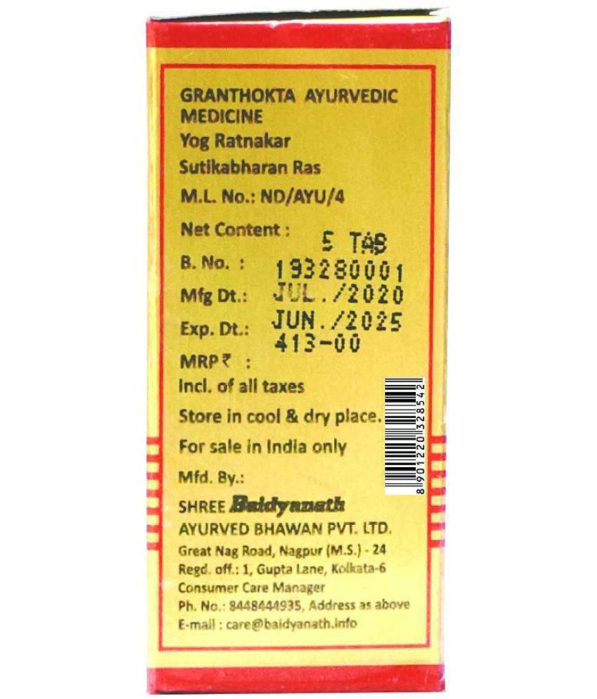 Baidyanath Sutikabharan Ras Sy Tablet 5 no.s Pack of 1