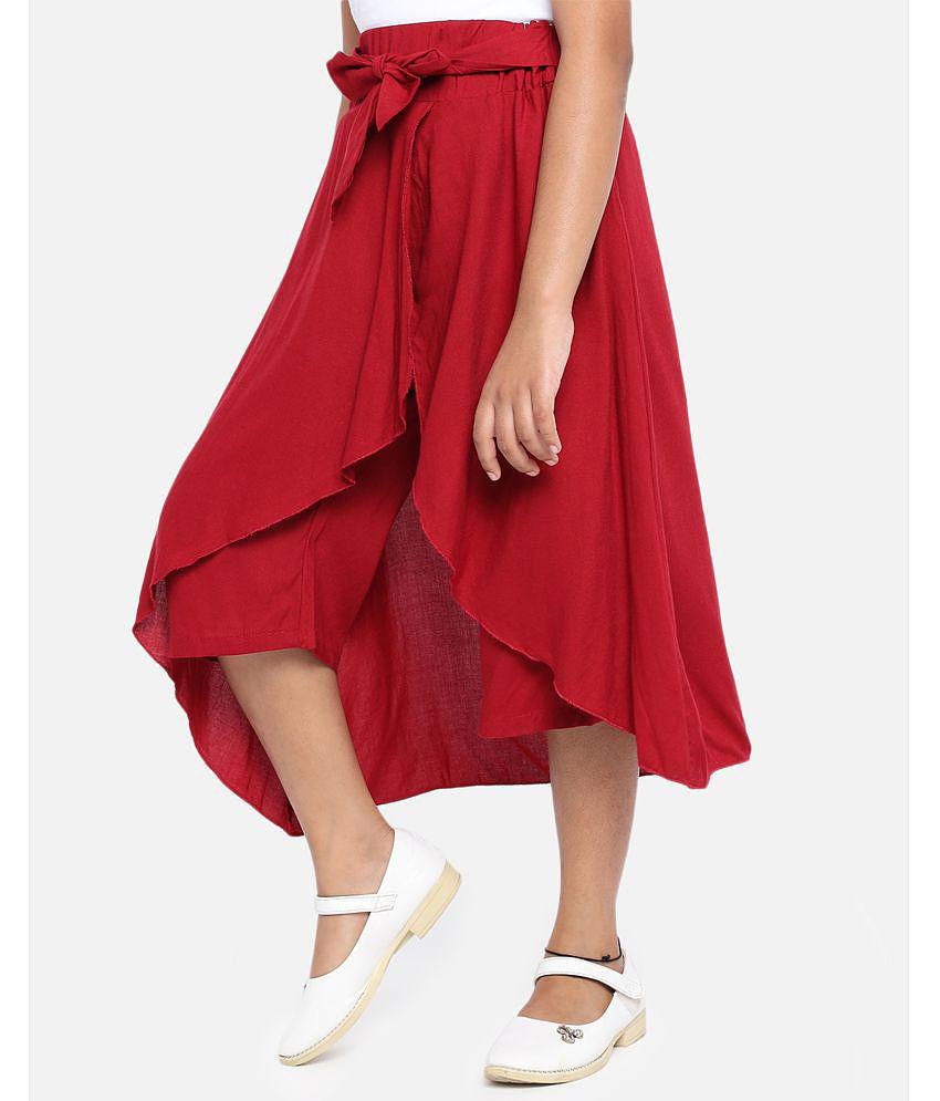 New Men ADDYVERO Solid Girls Flared Maroon Skirt - None 2025 at ShopCircuit | ONDC