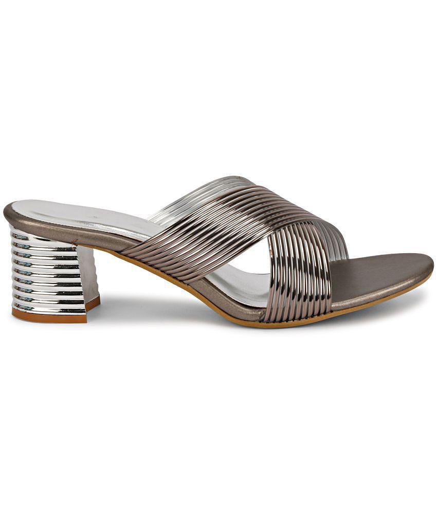 Ishransh - Silver Women's Slip On Heels - None