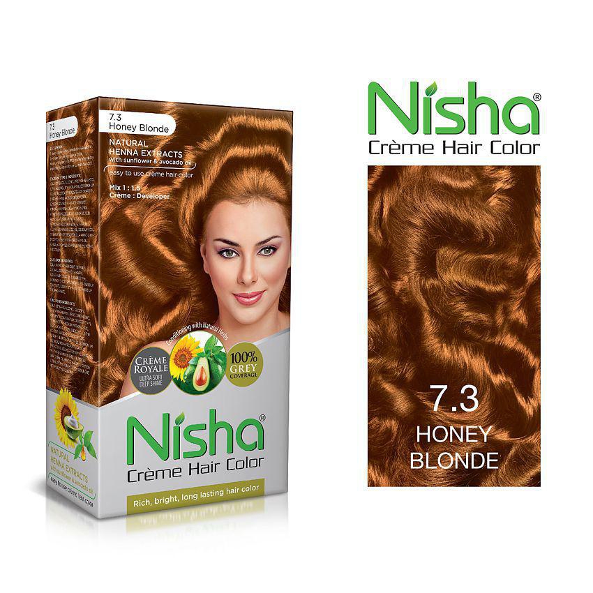 Nisha (60gm, 60ml, 12ml) 3.16 Burgundy + Honey Blonde Hair Color Corrector 270 mL Pack of 2