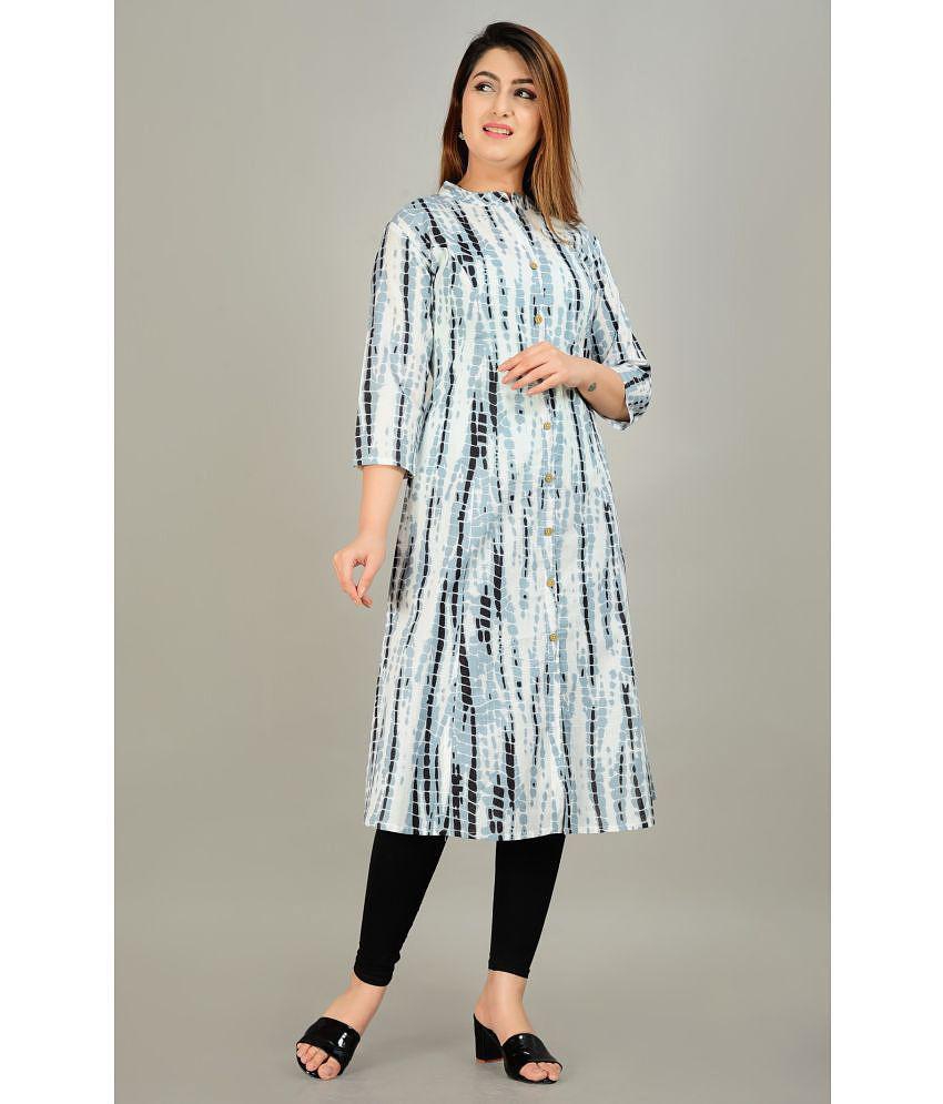 Glorious - Grey Cotton Women's Flared Kurti ( Pack of 1 ) - None