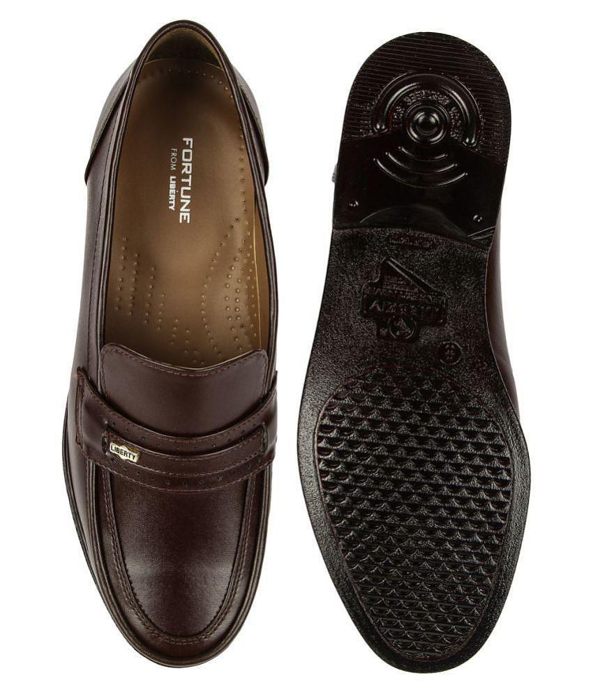 Premium Men Fortune By Liberty - Brown Men's Slip On Formal Shoes - None 2025 at ShopCircuit | O