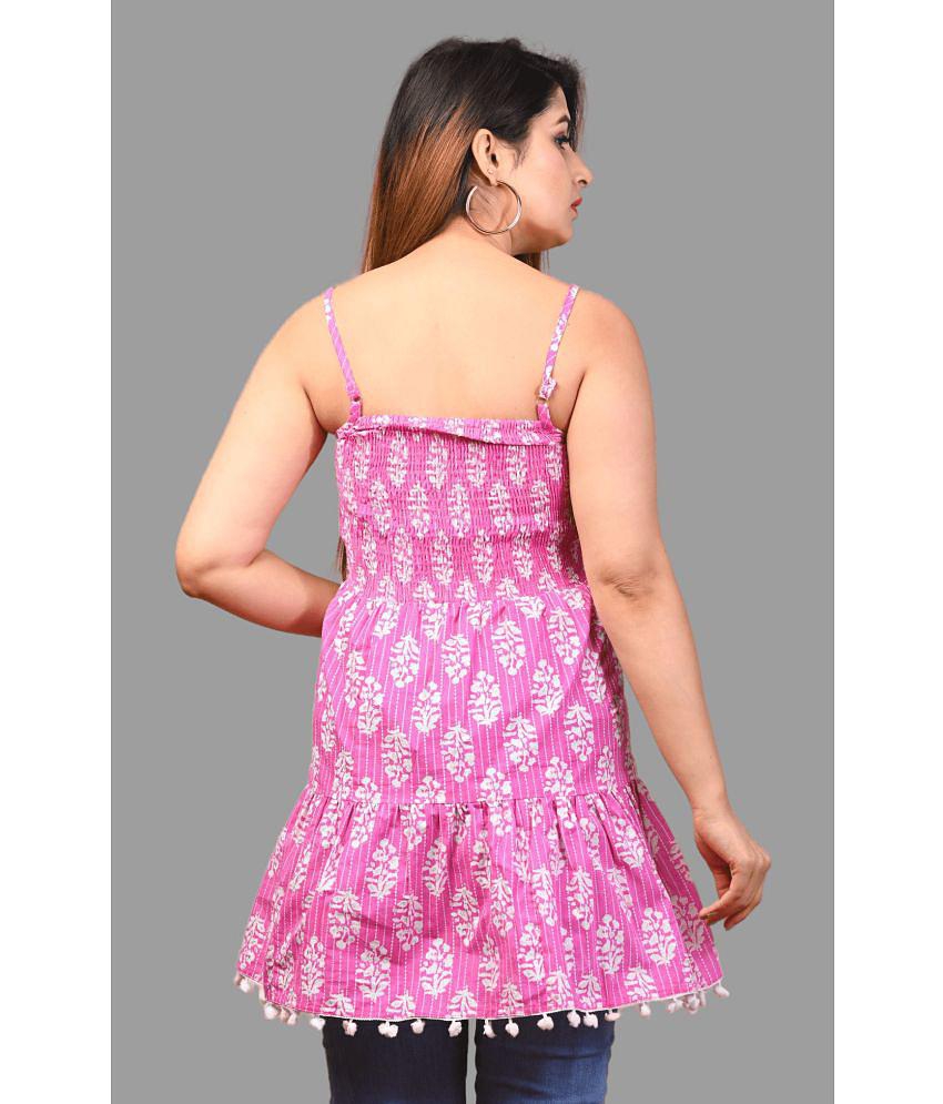 Exclusive Men Frionkandy - Pink Cotton Women's Tiered Top ( Pack of 1 ) - None 2025 at ShopCircu
