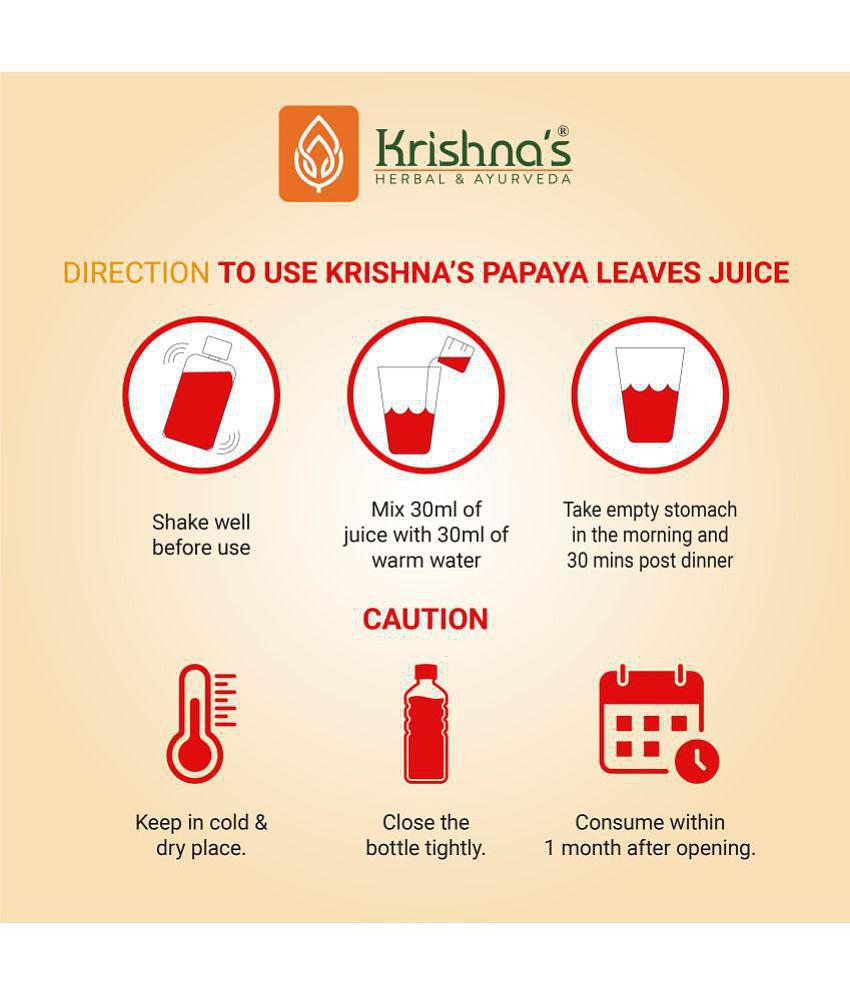 Krishna's Herbal & Ayurveda Papaya Leaf Juice 500ml ( Pack of 2 )