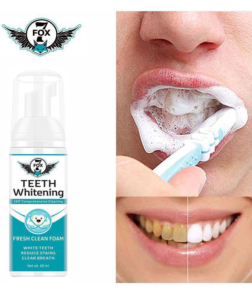 7 FOX Teeth Whitening Foam with Mint to Remove Stains Breath Freshener Spray Mint 60 g