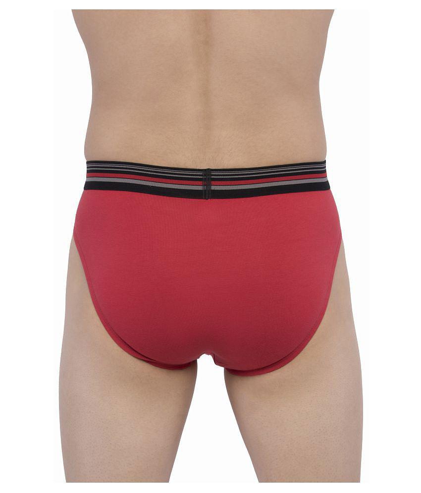 VIP - Red Cotton Blend Men's Briefs ( Pack of 4 ) - 95