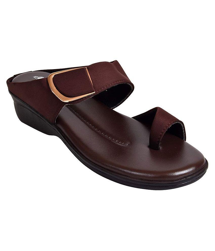 Ajanta Brown Wedges Heels - None