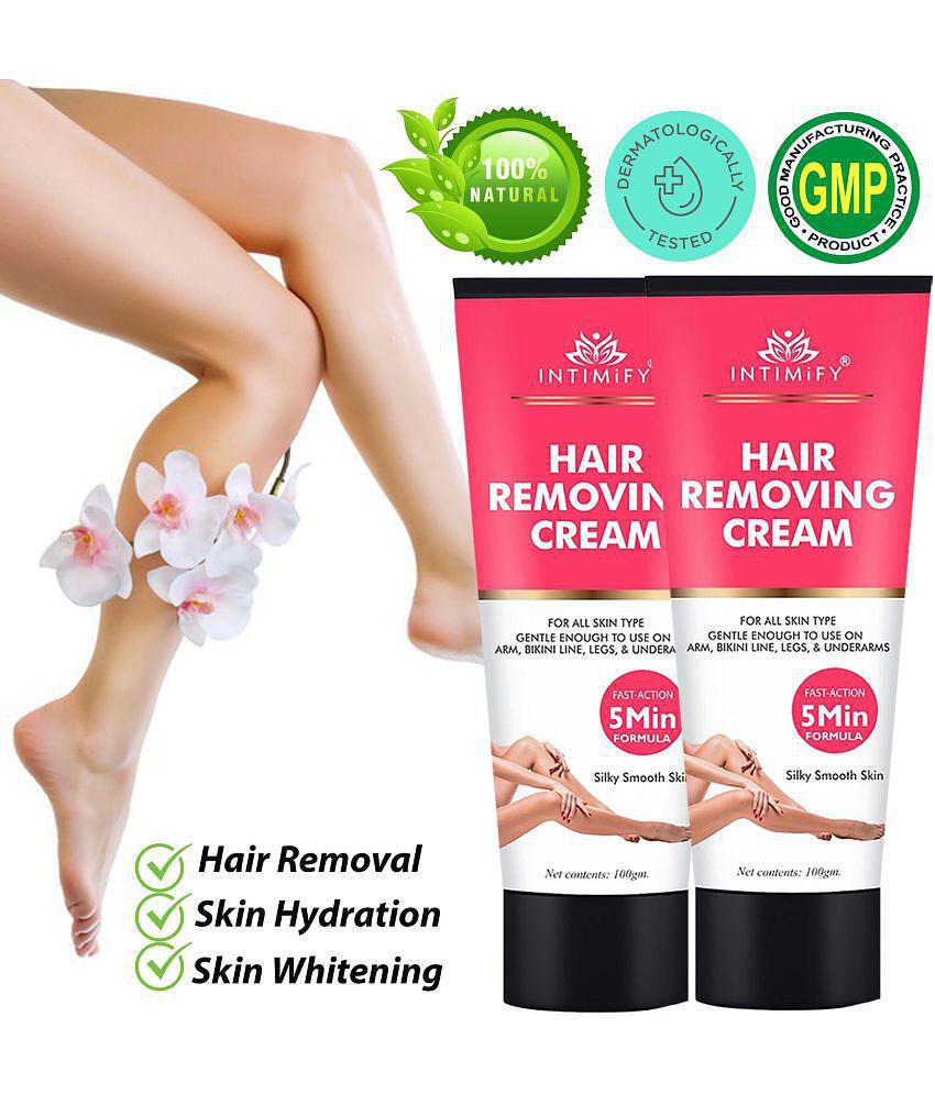 Intimify Hair Removing Cream for Skin Whitening & Hair Removal Cream Brightening, Smooth Skin and Moisturization 100 g Pack of 2