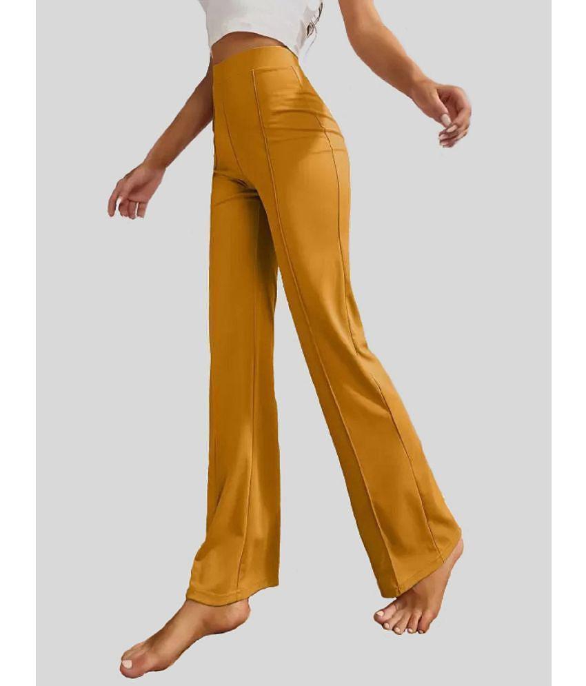 Exclusive Men Gazal Fashions - Mustard Cotton Blend Bootcut Womens Bootcut Pants ( Pack of 1 ) -