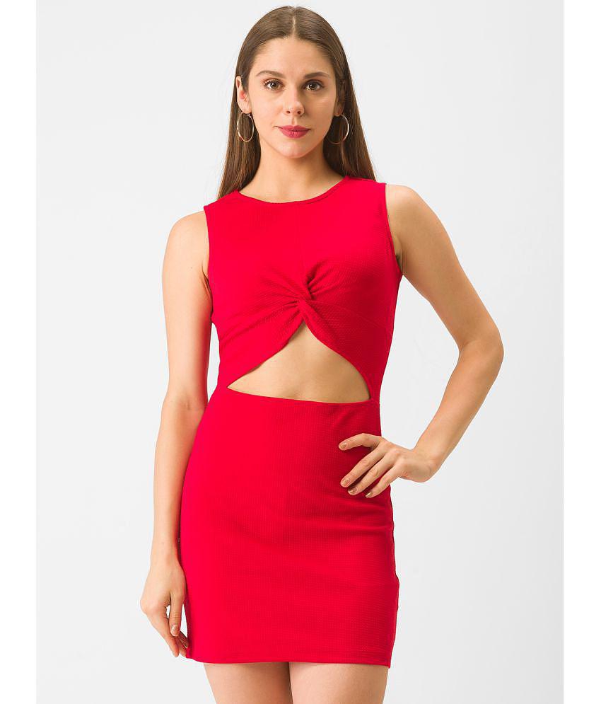 Globus - Red Polyester Women''s Bodycon Dress ( Pack of 1 ) - None