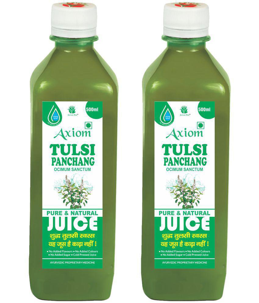 Axiom Tulsi Juice 500ml (Pack of 2)|100% Natural WHO-GLP,GMP,ISO Certified Product