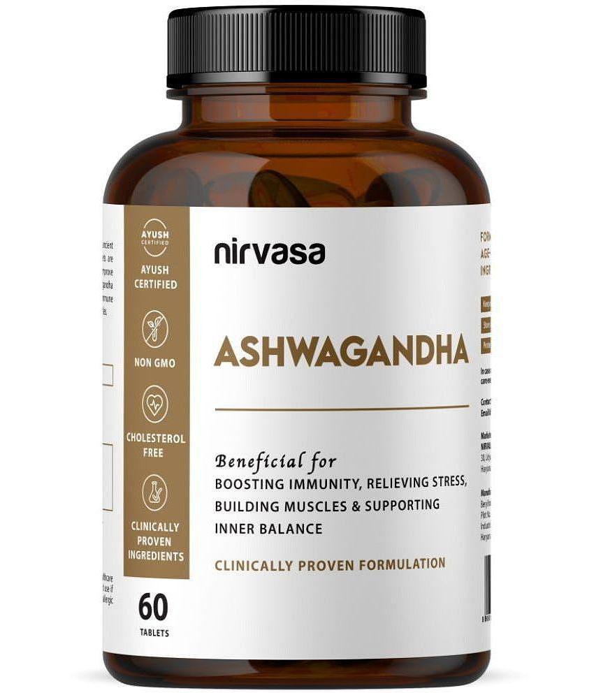 Nirvasa Ashwagandha Tablets, for Better Immunity, Energy & Endurance in Men & Women, enriched with Ashwagandha Extract (1 x 60 Tablets)