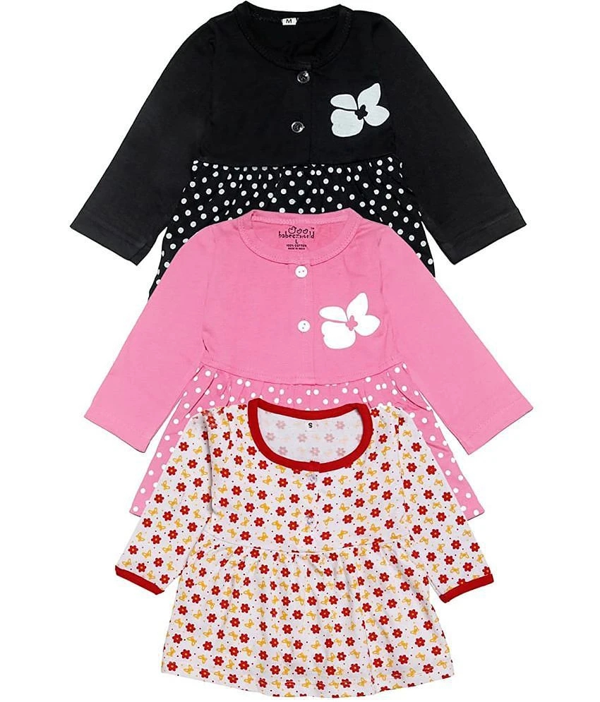 Chic Women Babeezworld Baby Girl’s Pure Cotton Knee Length Dress Pack Of 3 - None 2025 at ShopCi