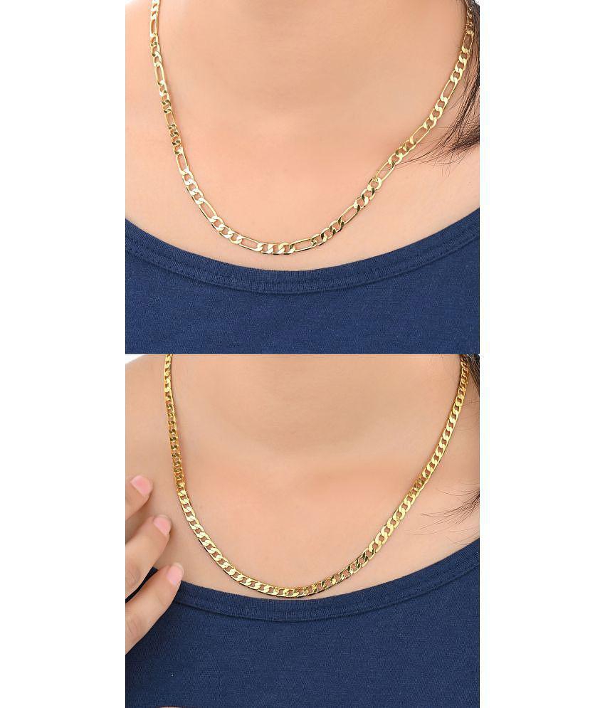 Sophisticated Men AanyaCentric Combo of 2 Gold Plated 22inches Long Fashion Chain - None 2025 at