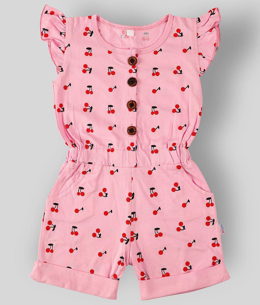 Top Men CATCUB - Pink Cotton Girls Jumpsuit ( Pack of 1 ) - None 2025 at ShopCircuit | ONDC