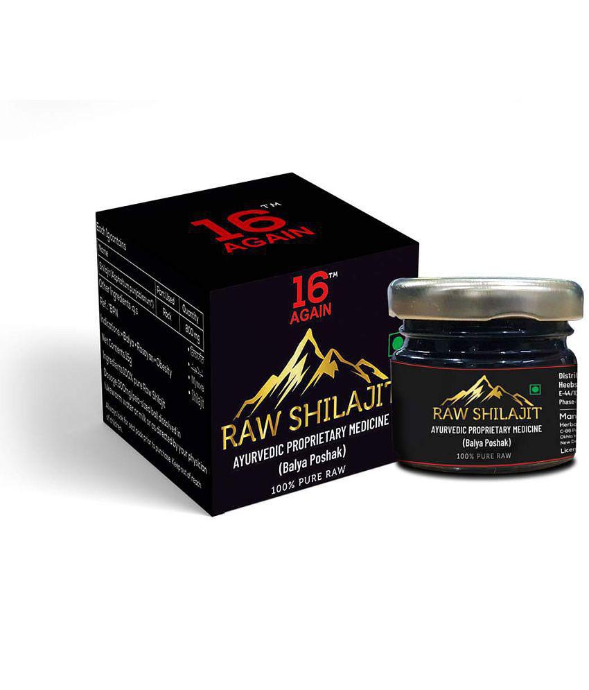 16Again Raw Shilajit Organic -15 gm | For Extra Strength, Stamina Ayurvedic Himalayan Raw Shilajit/Shilajeet Powder