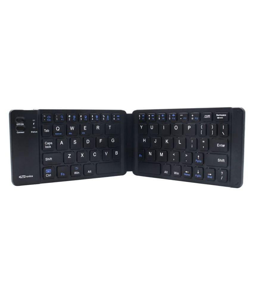 Portronics Chicklet:Wireless Rechargeable Foldable Keyboard ,Black (POR 973)