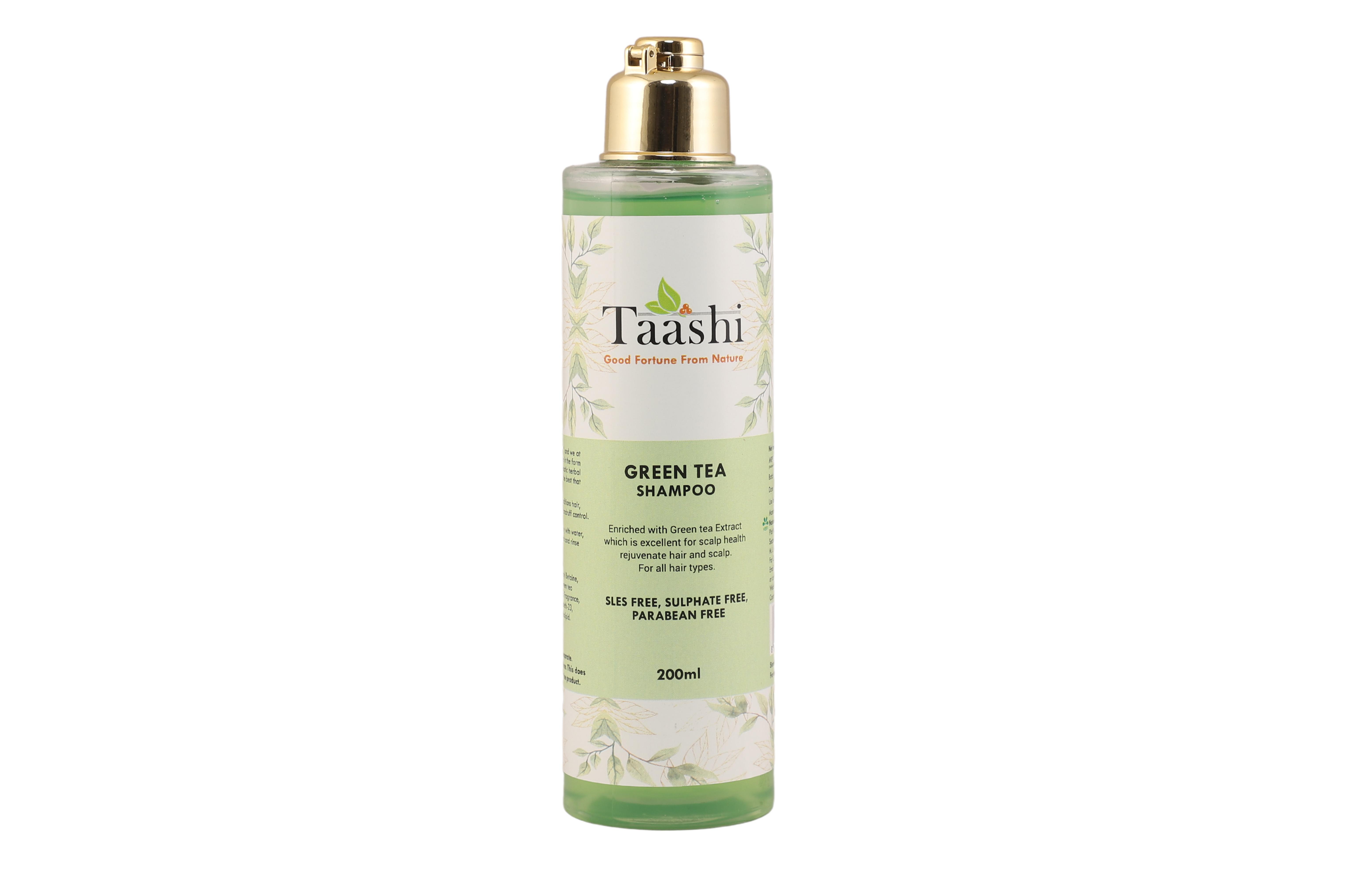 Taashi Green Tea Shampoo for Rejuvenation of Hair and Scalp|Dandruff Control