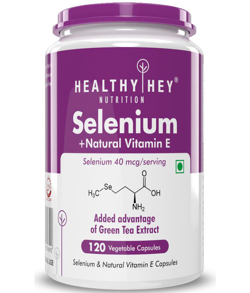 HEALTHYHEY NUTRITION Selenium plus Natural Vitamin E,120 Veg Capsules Capsule 120 no.s