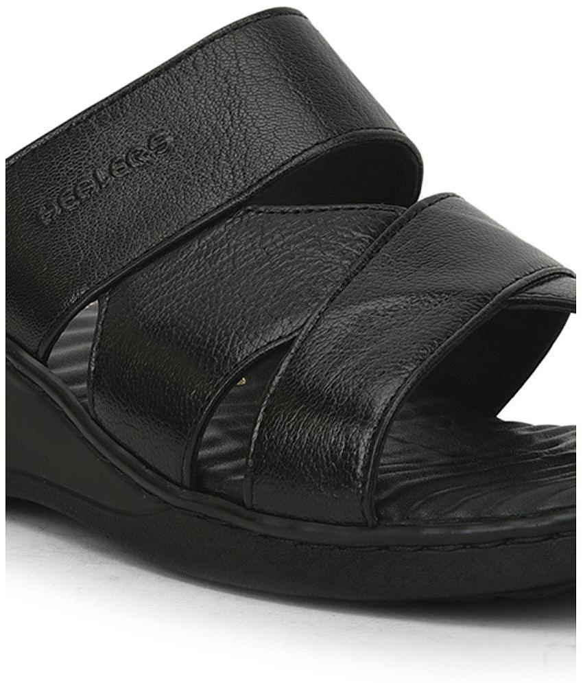 Luxurious Men Liberty - Black Mens Leather Slipper - None 2025 at ShopCircuit | ONDC