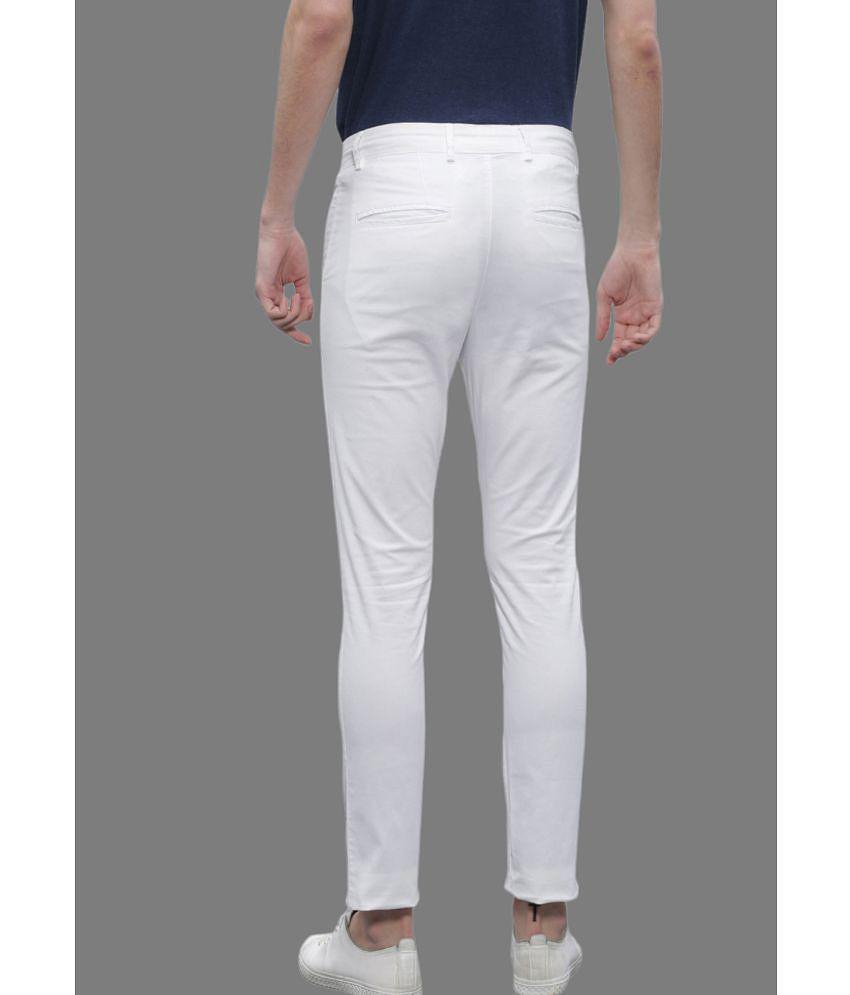 HALOGEN White Regular Chinos ( Pack of 1 ) - None