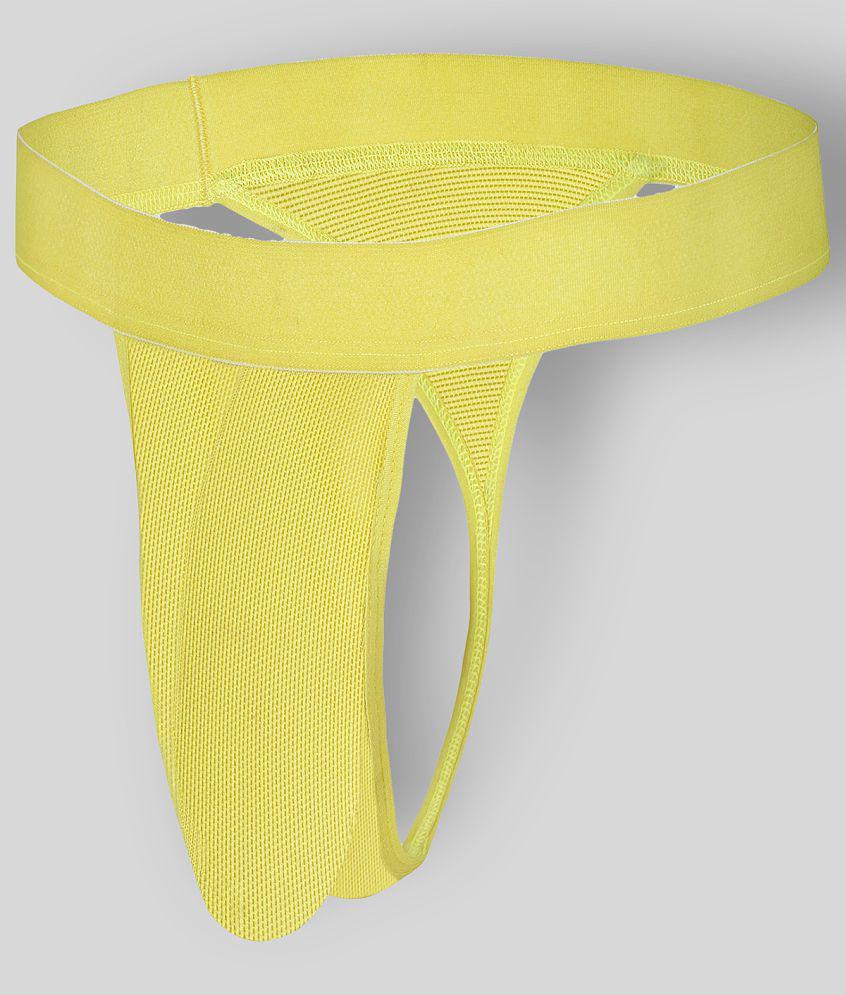 Bruchi Club - Yellow Nylon Men's Thongs ( Pack of 1 ) - None