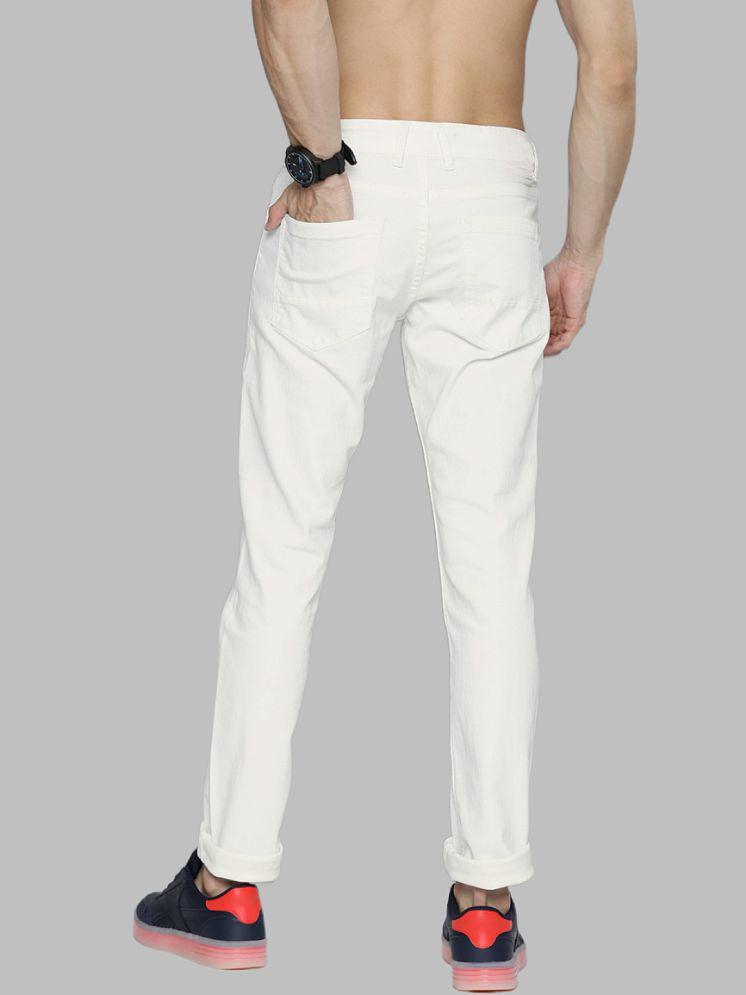 HALOGEN - White Denim Skinny Fit Men's Jeans ( Pack of 1 ) - None