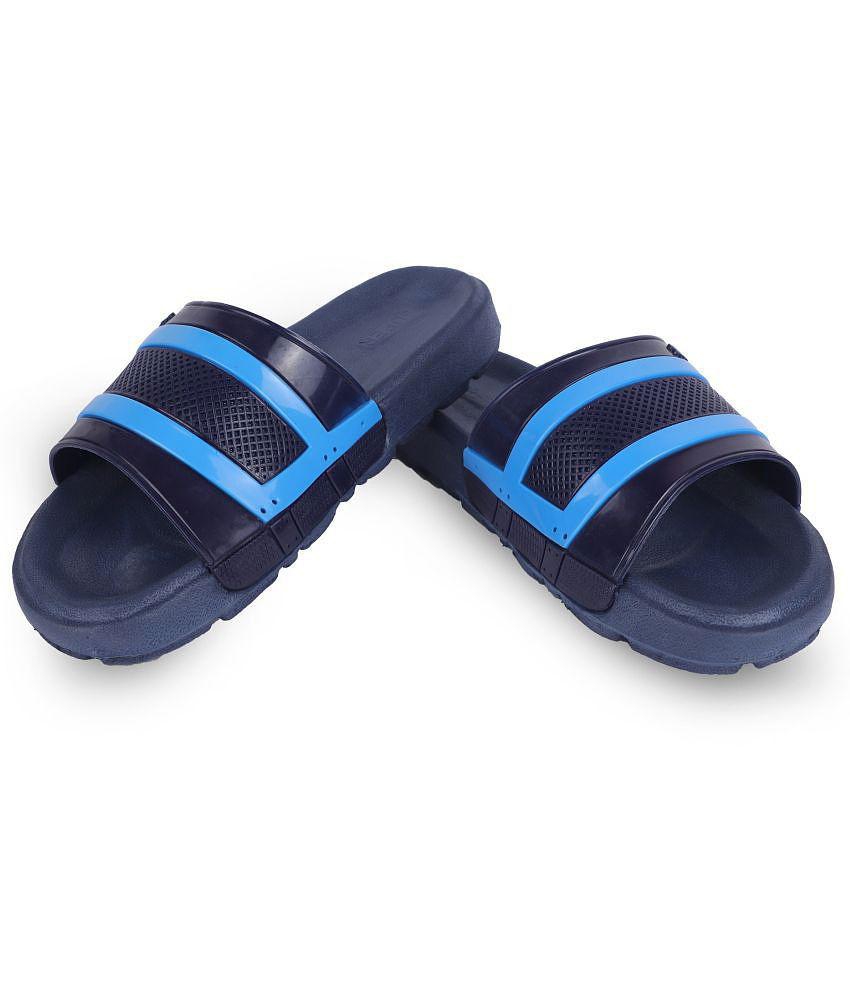 Leavess - Blue Men's Slide Flip Flop - None