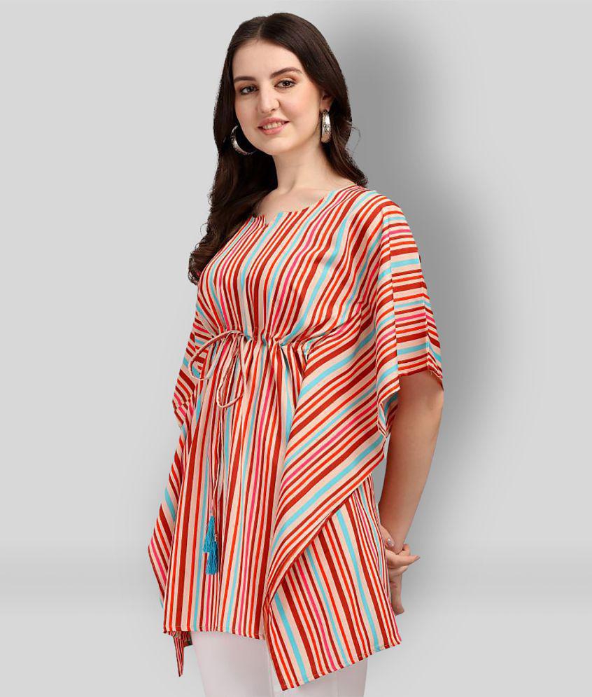 Trendy Women Fabflee - Orange Crepe Women's Kaftan ( Pack of 1 ) - None 2025 at ShopCircuit | ON